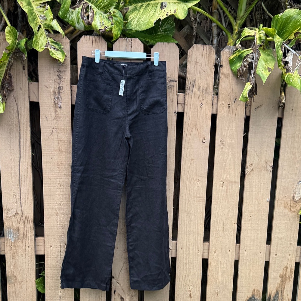 Madewell Black Wide-Leg Trousers
